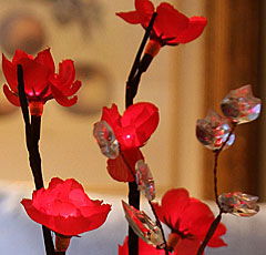 Electric Red Plum Flowers 60 Bulbs 20 Inch Tall